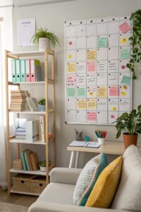 Ejemplo de un organizador de tareas para pared