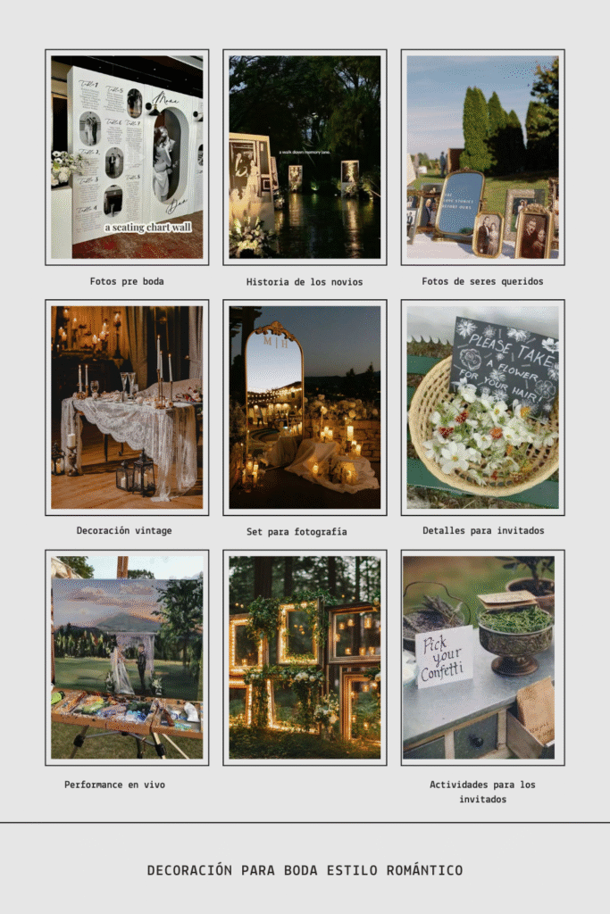 Detalles románticos para decorar una boda estilo romántico
